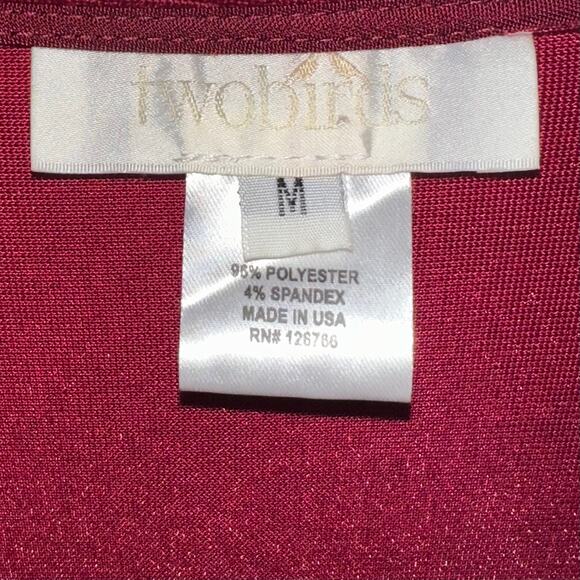 Two Birds New York Red Velvet Long Sleeve Wrap Maxi Dress Size Medium - Picture 2 of 13